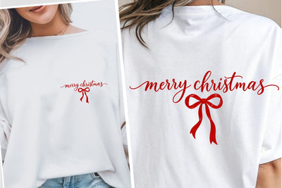 Merry Christmas Bow and Tree PNG Sublimation DesignPlante 503 