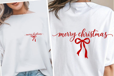Merry Christmas Bow and Tree PNG Sublimation DesignPlante 503 