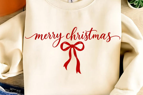 Merry Christmas Bow and Tree PNG Sublimation DesignPlante 503 