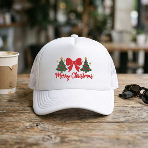 Merry Christmas Bow Embroidery Design – Christmas Trees Red Ribbon Holiday Machine Embroidery File Embroidery/Applique DESIGNS PatternFeed8 