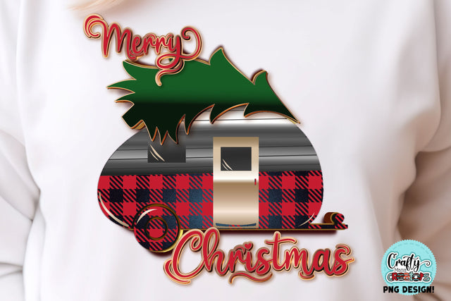 Merry Christmas Camper Png, Vintage Christmas Sublimation SVG Crafty Mama Studios 