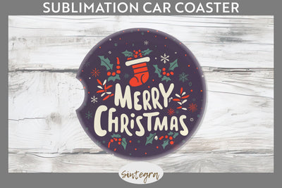 Merry Christmas Car Coaster Sublimation Sublimation Sintegra 