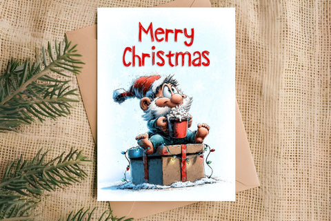 Merry Christmas card design Christmas gnomes, hot cocoa PNG Sublimation Angelina Semenova 