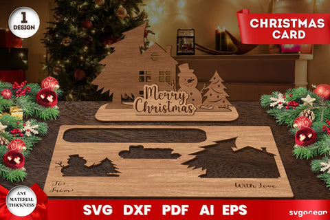 Merry Christmas Card Laser Cut SVG SvgOcean 