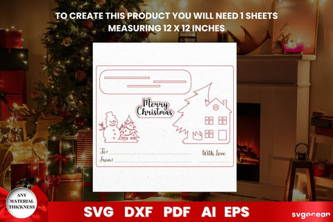 Merry Christmas Card Laser Cut SVG SvgOcean 