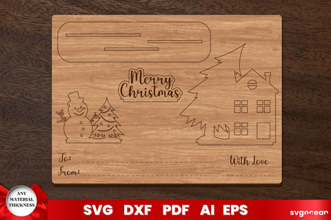 Merry Christmas Card Laser Cut SVG SvgOcean 