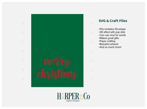 Merry Christmas Card SVG PNG Cut EPS File SVG HarperNCo 