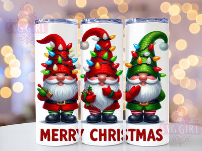 Merry Christmas, Christmas Gnomes, 20oz Tumbler, PNG Sublimation, Holiday Decor, Gnome Gift, Festive Drinkware, Tumbler Wrap Sublimation SvggirlplusArt 