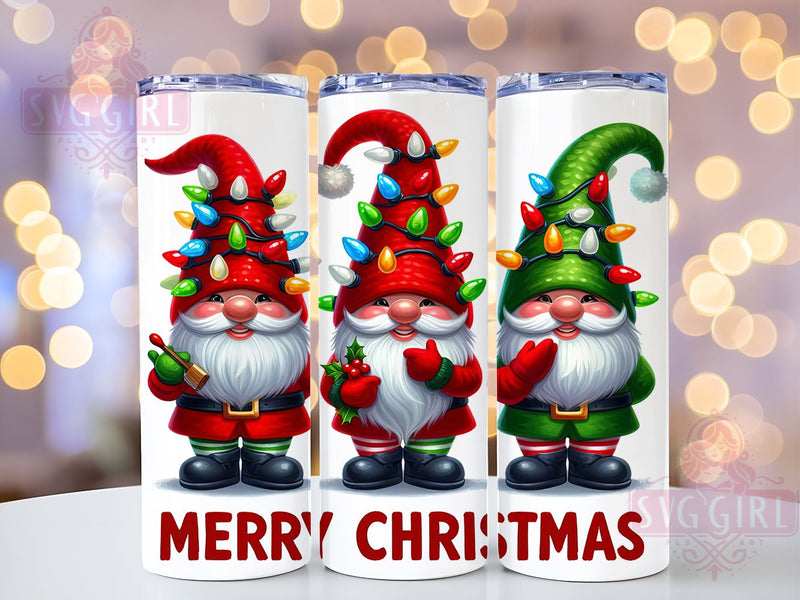 Merry Christmas, Christmas Gnomes, 20oz Tumbler, PNG Sublimation, Holiday Decor, Gnome Gift, Festive Drinkware, Tumbler Wrap Sublimation SvggirlplusArt 