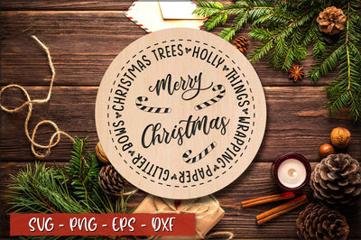 Merry Christmas Christmas trees holly things wrapping paper glitter bows Laser Cut SVG Shetara Begum 