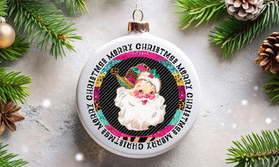 Merry Christmas Colorful Santa PNG | Colorful Holiday Design | Trendy Christmas Sublimation Art Sublimation Print Perfect Design Shop 