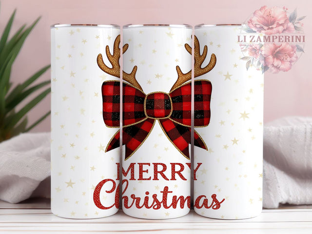 Merry Christmas Coquette Bow 20oz Tumbler Wrap, Merry Christmas, Coquette Bow, Christmas Tumbler, 20oz Tumbler, Sublimation Wrap, Holiday Decor, Festive Gift Sublimation Li Zamperini 