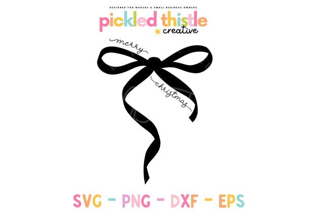 Merry Christmas Coquette Bow SVG SVG Pickled Thistle Creative 