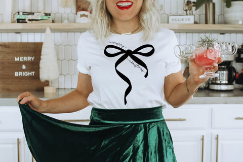 Merry Christmas Coquette Bow SVG SVG Pickled Thistle Creative 