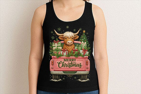 Merry Christmas Cow Truck PNG SVG BillahCrafts 