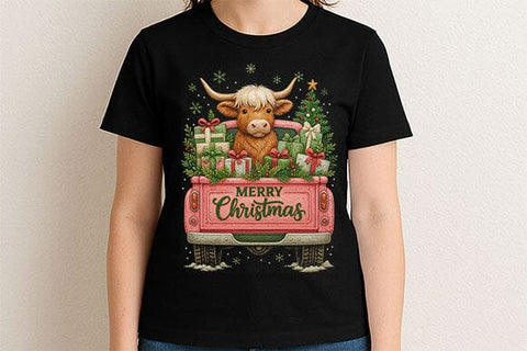 Merry Christmas Cow Truck PNG SVG BillahCrafts 