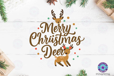 Merry Christmas Deer, Christmas Quote SVG Design, Christmas Sublimation SVG FiveStarCrafting 