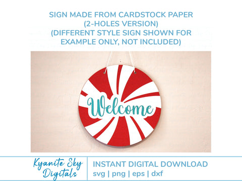 Merry Christmas Door Hanger round sign SVG SVG Kyanite Sky Digitals 