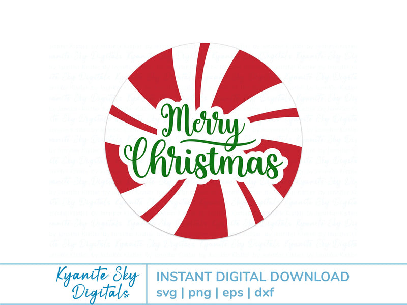 Merry Christmas Door Hanger round sign SVG SVG Kyanite Sky Digitals 