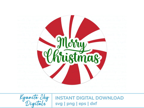 Merry Christmas Door Hanger round sign SVG SVG Kyanite Sky Digitals 