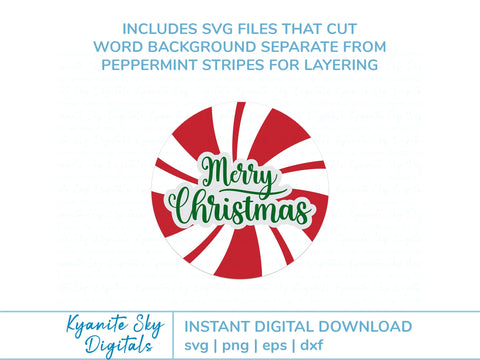 Merry Christmas Door Hanger round sign SVG SVG Kyanite Sky Digitals 