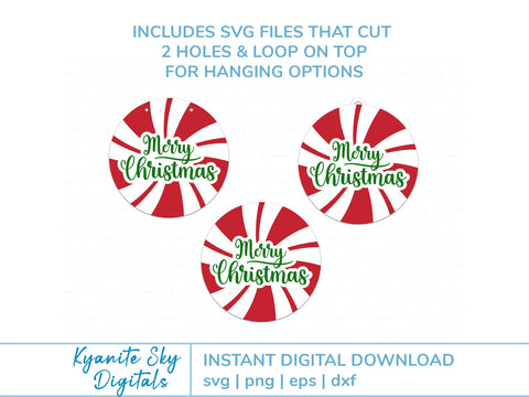 Merry Christmas Door Hanger round sign SVG SVG Kyanite Sky Digitals 