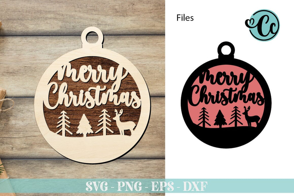 Merry Christmas Door Hanger SVG Bundle, Laser cut files bundle - So Fontsy