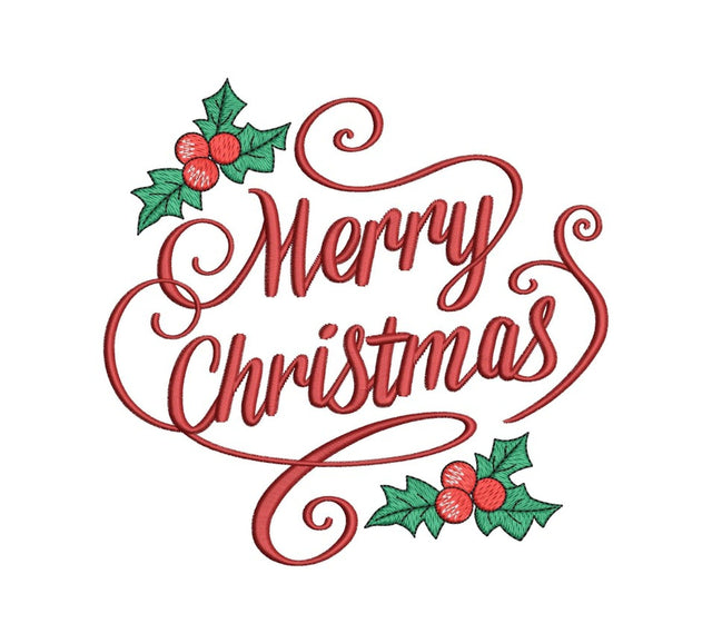 Merry Christmas Embroidery Design, 3 sizes, Instant Download Embroidery/Applique DESIGNS Nino Nadaraia 