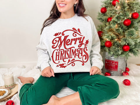 Merry Christmas Embroidery Design, 4 Sizes, Christmas Machine Embroidery Design Embroidery/Applique DESIGNS DesignDestine 