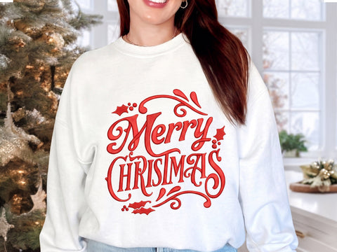 Merry Christmas Embroidery Design, 4 Sizes, Christmas Machine Embroidery Design Embroidery/Applique DESIGNS DesignDestine 