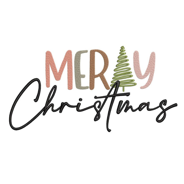 Merry Christmas Embroidery Design, Christmas Tree Machine Embroidery Design, Xmas Tree Embroidery, 4 sizes, Instant download Embroidery/Applique DESIGNS Nino Nadaraia 