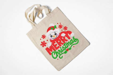 Merry Christmas Embroidery Design, Cute Snowman Machine Embroidery File, Holiday Winter Snowman Applique, Merry Christmas Sayings Sign Embroidery/Applique DESIGNS DesignDestine 
