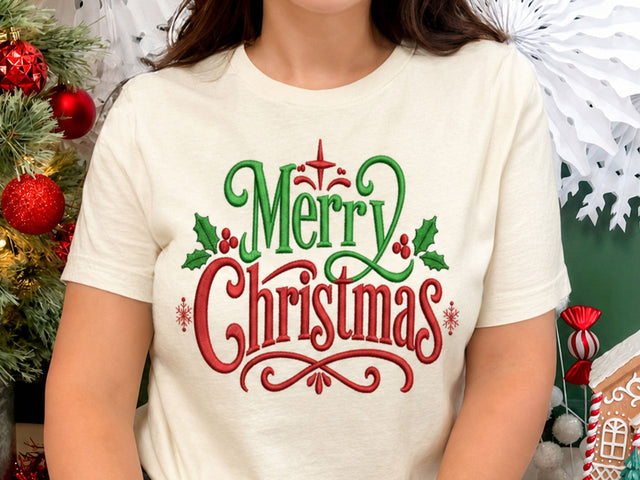 Merry Christmas Embroidery Design Embroidery/Applique DESIGNS DesignDestine 