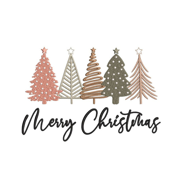 Merry Christmas Embroidery Design, Leopard Christmas trees Embroidery File, Xmas tree embroidery, 4 sizes, Instant download Embroidery/Applique DESIGNS Nino Nadaraia 