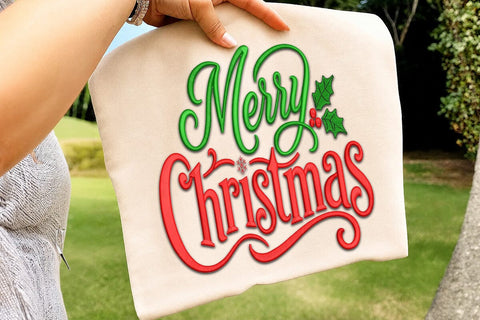 Merry Christmas Embroidery Design SVG DesignDestine 