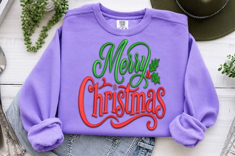 Merry Christmas Embroidery Design SVG DesignDestine 