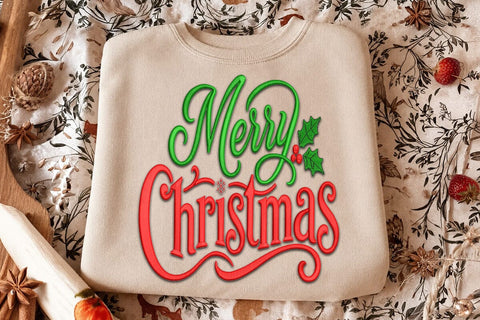 Merry Christmas Embroidery Design SVG DesignDestine 