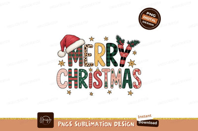Merry Christmas festive lettering holiday Sublimation Designangry 