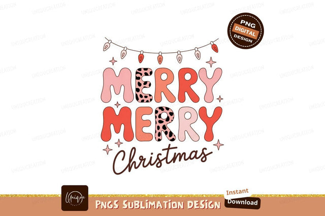 Merry Christmas Festive Lights holiday Sublimation Designangry 