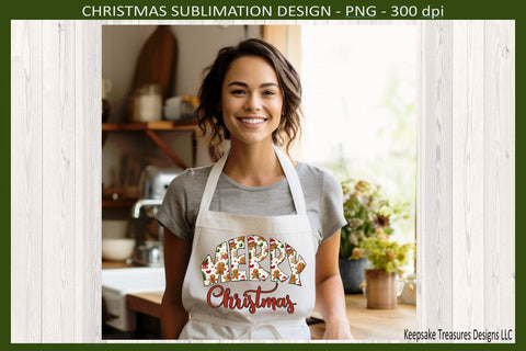 Merry Christmas, Gingerbread Men Letters, Sublimation PNG Design, Christmas Home Decor Sublimation Keepsake Treasures Designs LLC. 