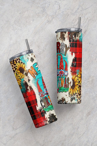 Merry Christmas Gnome 20oz Skinny Tumbler PNG Sublimation Designs for Straight/Tapered Sublimation CaldwellArt 
