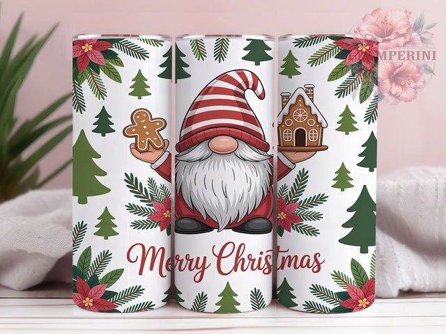 Merry Christmas Gnome Gingerbread Tumbler, Gingerbread House Sublimation Design, Festive Holiday Cup Art, 20oz Xmas Tumbler, Whimsical Gnome Mug, Stylish Christmas Cup, Cozy Holiday Wrap Sublimation Li Zamperini 