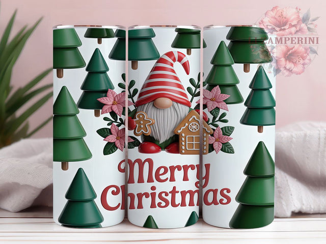 Merry Christmas Gnome Gingerbread Tumbler, Gingerbread House Sublimation Design, Festive Holiday Cup Art, 20oz Xmas Tumbler, Whimsical Gnome Mug, Stylish Christmas Cup, Cozy Holiday Wrap Sublimation Li Zamperini 