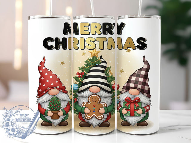 Merry Christmas Gnomes Holiday Tumbler, Merry Christmas Sublimation Design, Festive Holiday Cup Art, 20oz Xmas Tumbler, Whimsical Gnome Mug, Stylish Christmas Cup, Cozy Holiday Wrap Sublimation ToriDesigns 