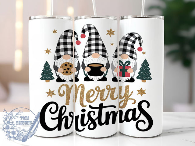 Merry Christmas Gnomes Holiday Tumbler, Merry Christmas Sublimation Design, Festive Holiday Cup Art, 20oz Xmas Tumbler, Whimsical Gnome Mug, Stylish Christmas Cup, Cozy Holiday Wrap Sublimation ToriDesigns 