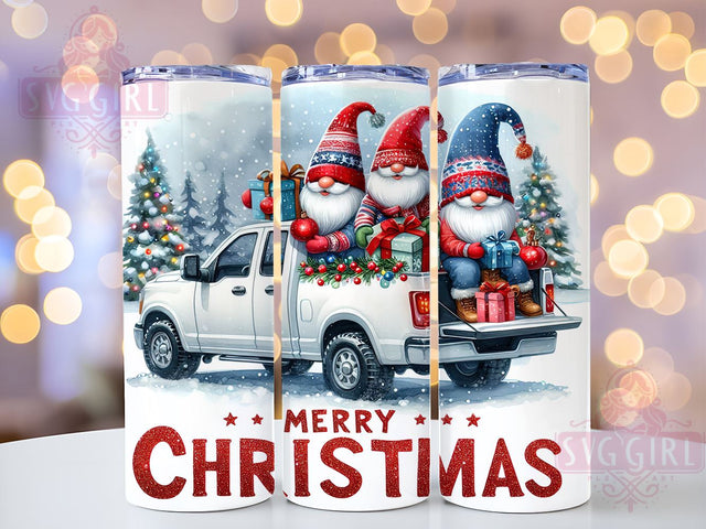 Merry Christmas, Gnomes Tumbler, PNG Wrap, Sublimation Art, Holiday Decor, Cute Gnomes, Festive Drinkware, Christmas Gifts Sublimation SvggirlplusArt 
