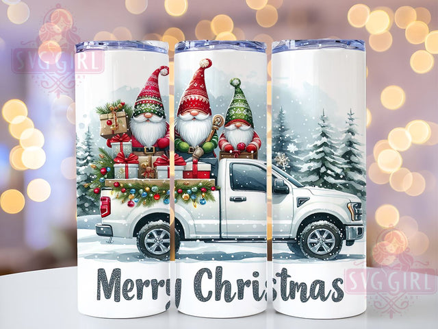 Merry Christmas, Gnomes Tumbler, PNG Wrap, Sublimation Art, Holiday Decor, Cute Gnomes, Festive Drinkware, Christmas Gifts Sublimation SvggirlplusArt 