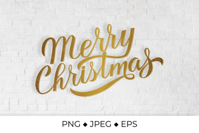 Merry Christmas gold glitter lettering sublimation Sublimation LaBelezoka 