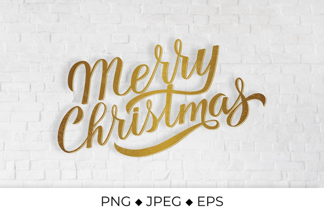Merry Christmas gold glitter lettering sublimation Sublimation LaBelezoka 