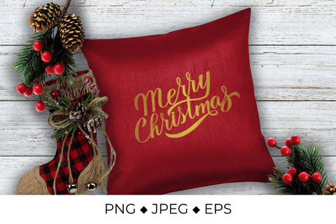 Merry Christmas gold glitter lettering sublimation Sublimation LaBelezoka 